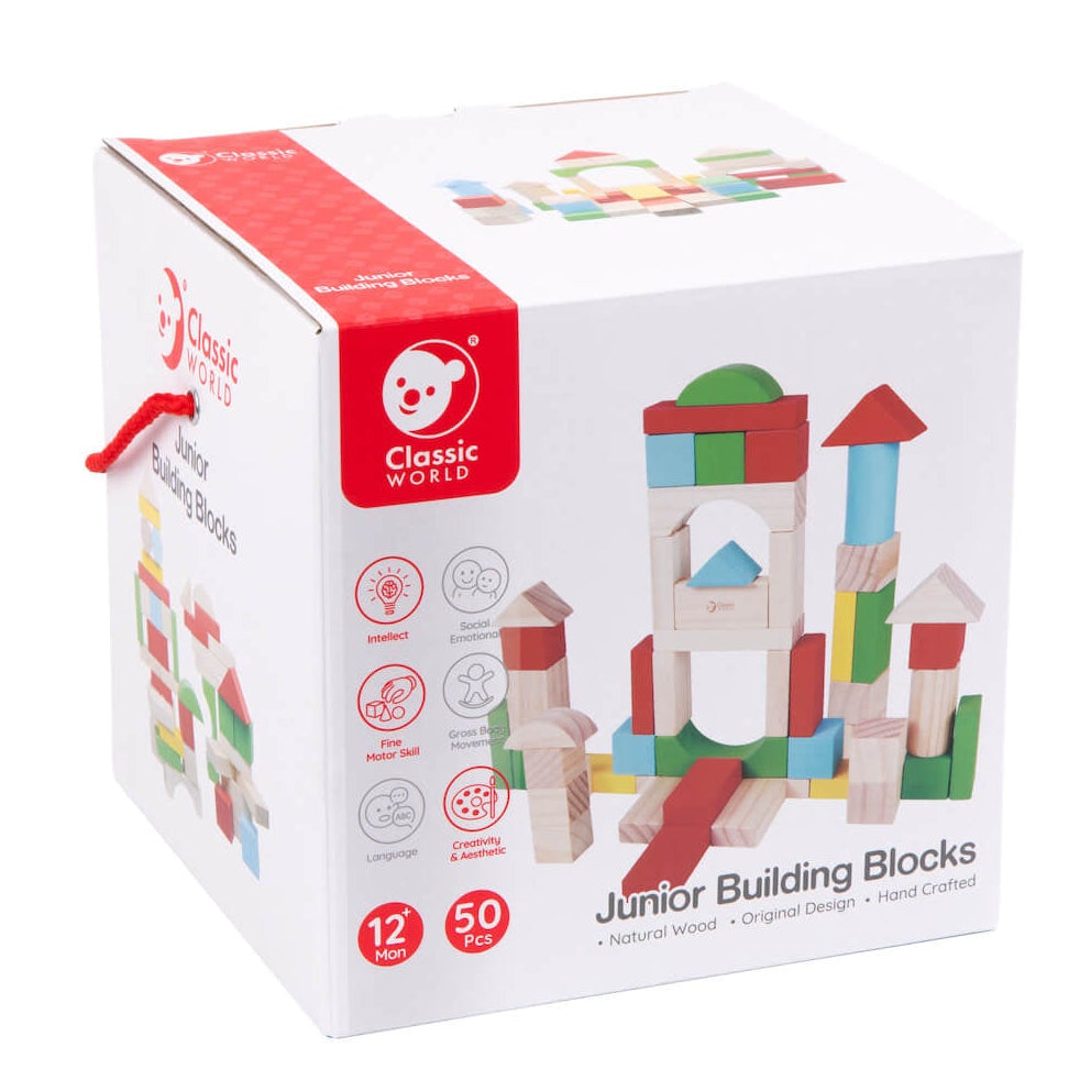 caja de los bloques de construcción de madera Classic World