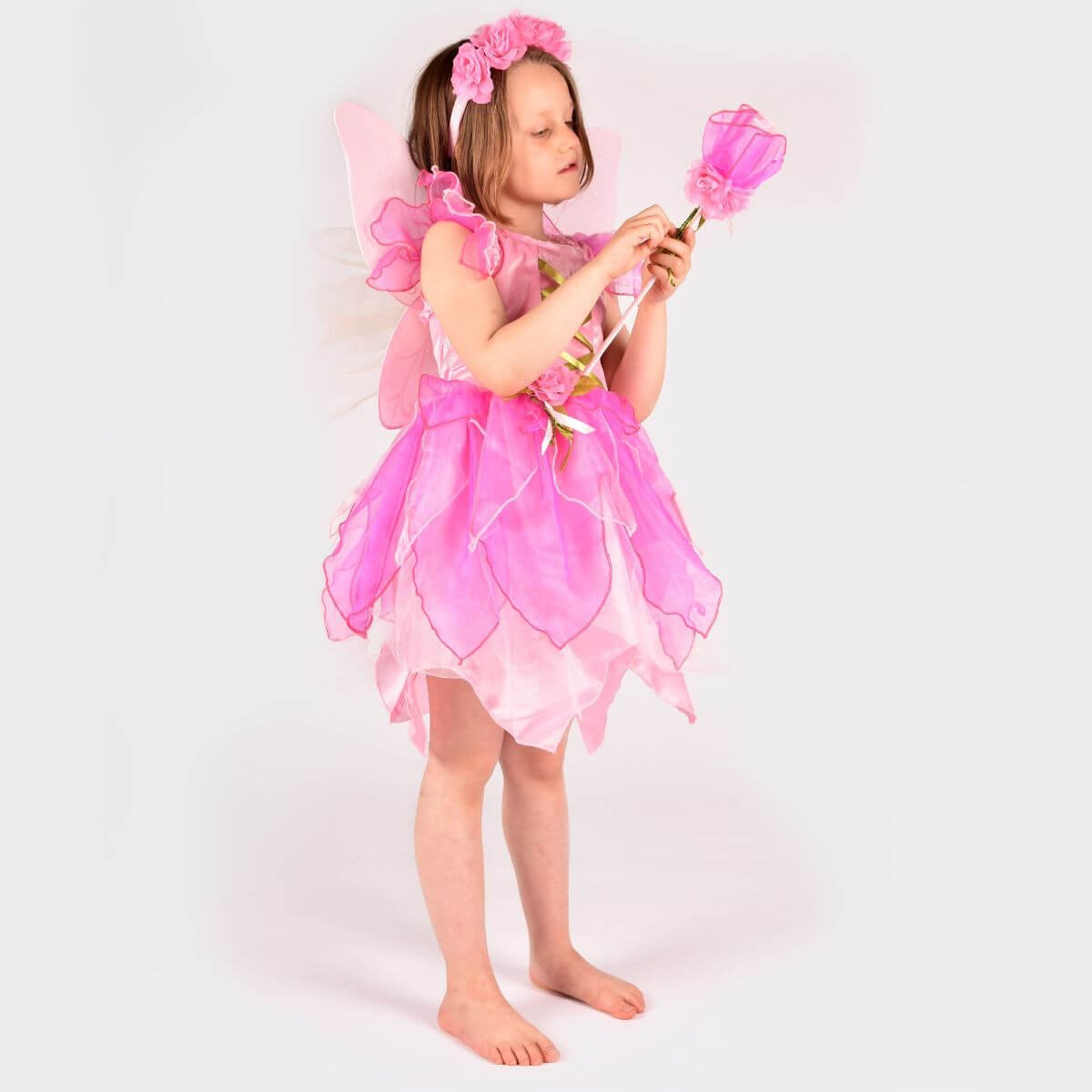 Disfressa Fada Rosa amb Ales, Diadema i Vareta