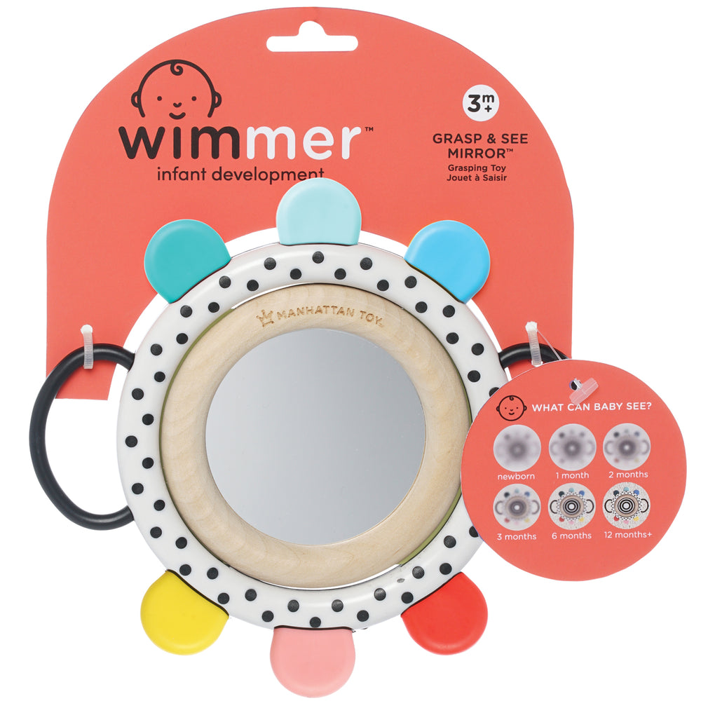 Packaging del Espejo mordedor de alto contrasto Wimmer de Manhattan Toy para bebés desde 0 meses
