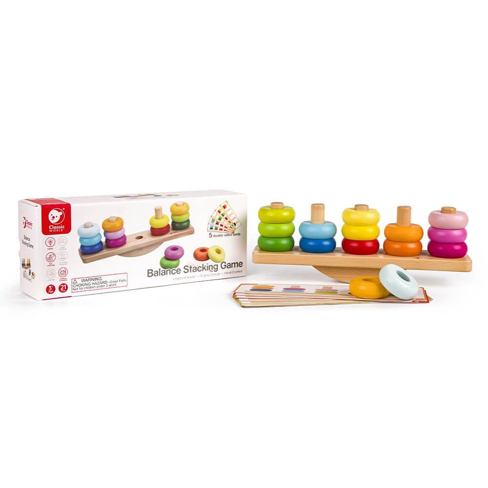Caja del Juego de apilar y equilibrio de Classic World para niños a partir de 3 años