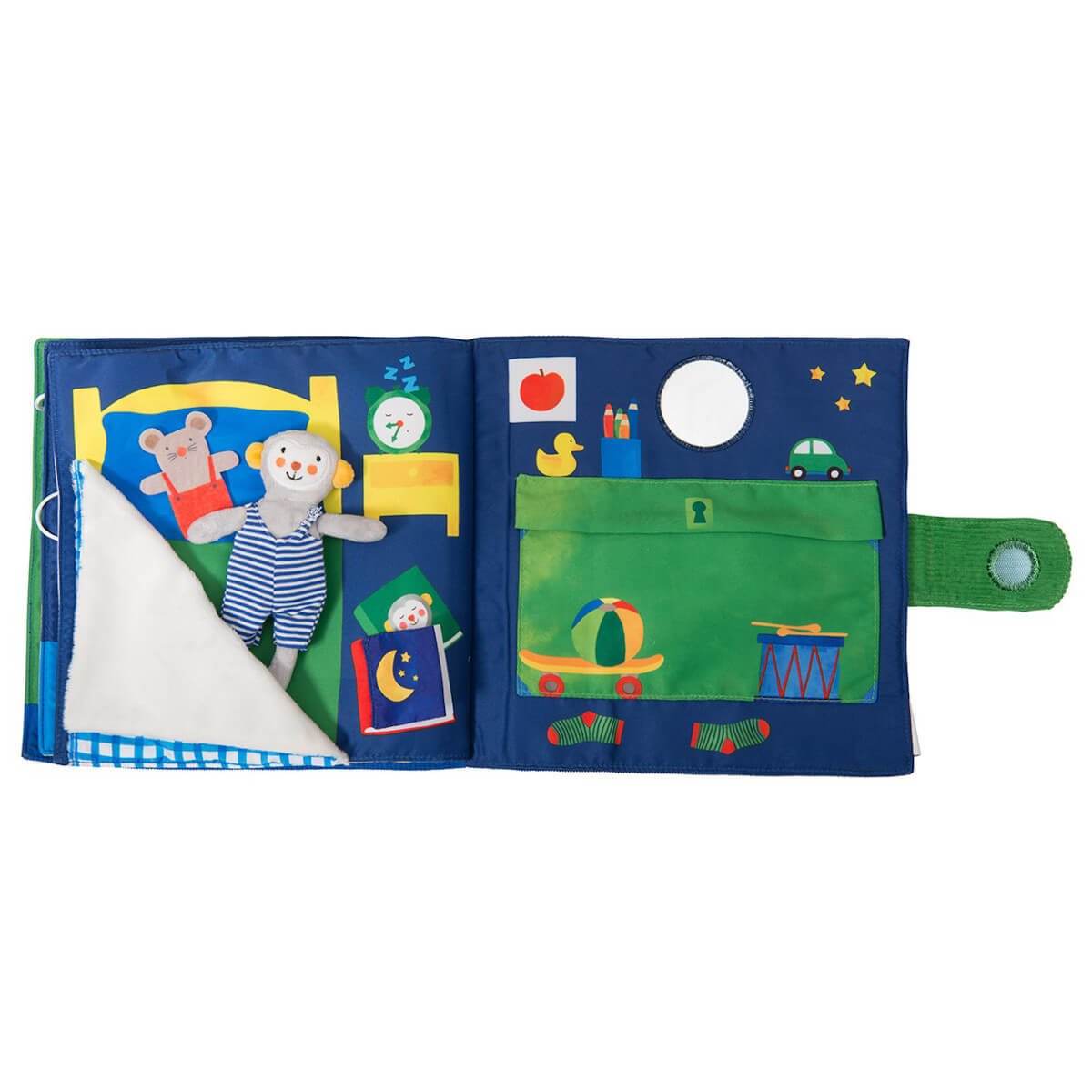 Libro textil grande Mi día Popipop - Jungla Kids