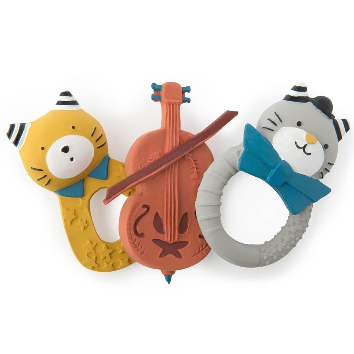 Mordedor anilla gato gris Moustaches - Jungla Kids