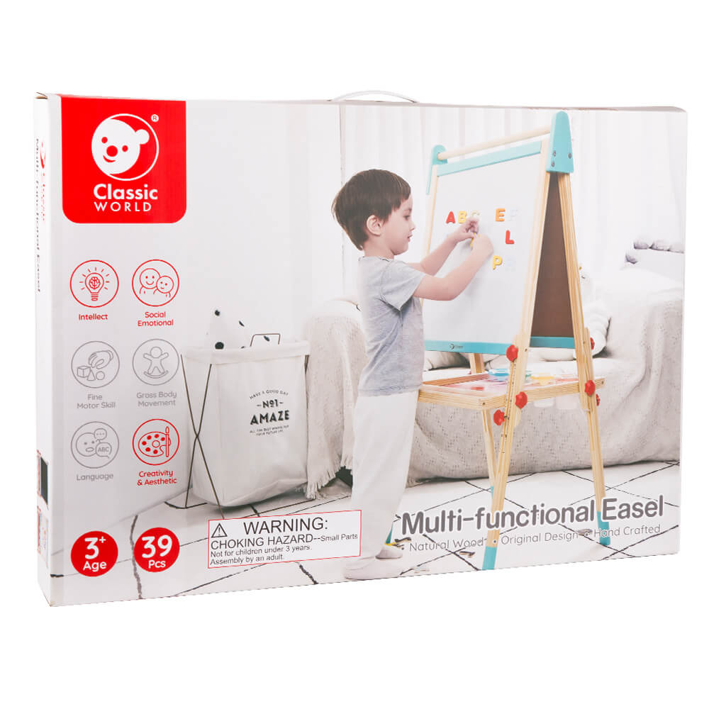 caja de la pizarra infantil de madera para dibujar, escribir y jugar con letras magnéticas