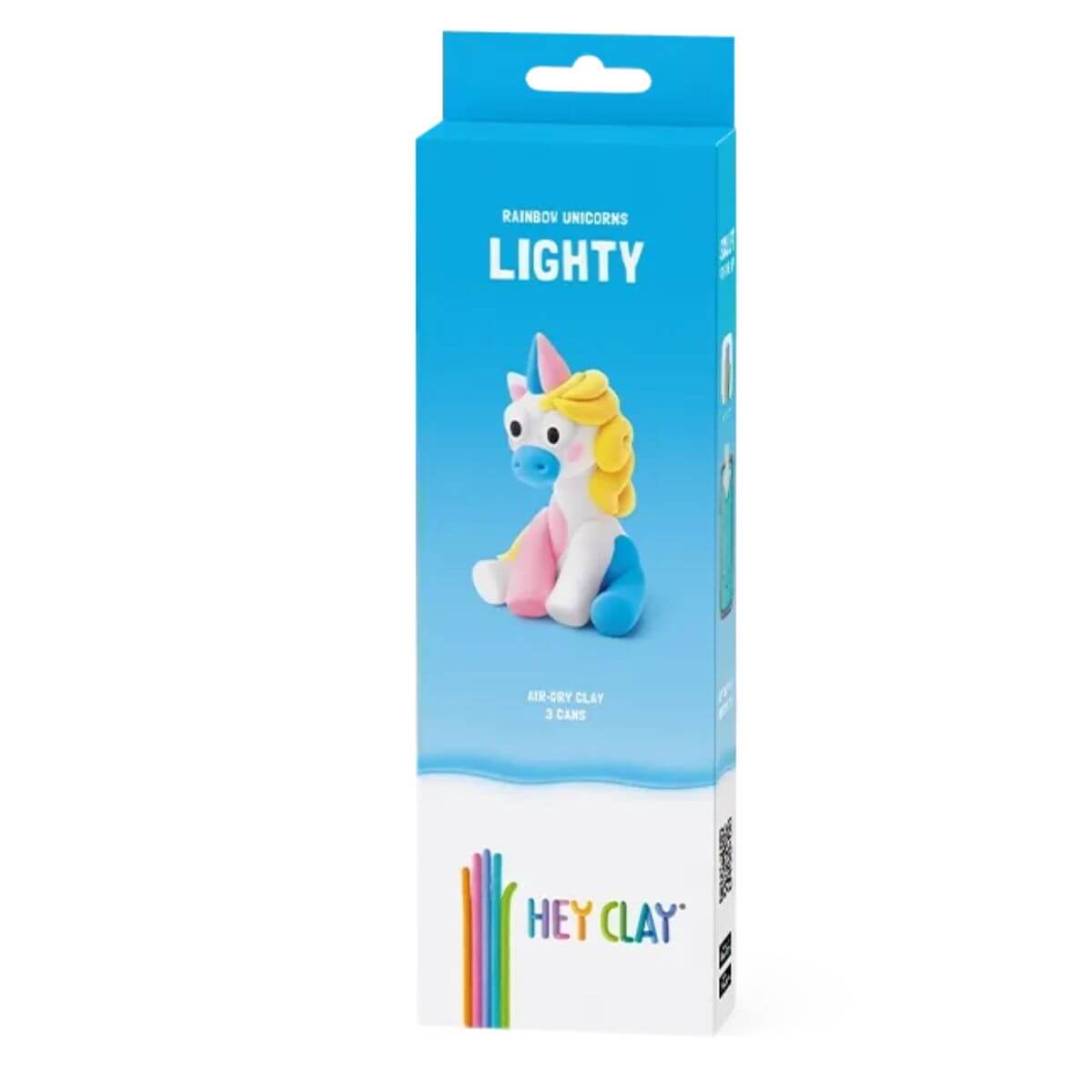 caja de la plastilina interactiva unicornio Lighty Hey Clay 3 botes