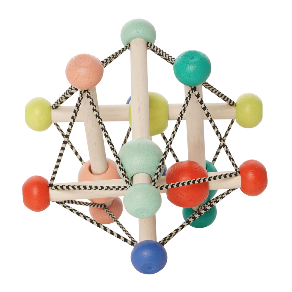 colores pastel del sonajero de madera Skwish Colorpop con bolas de colores Manhattan Toy