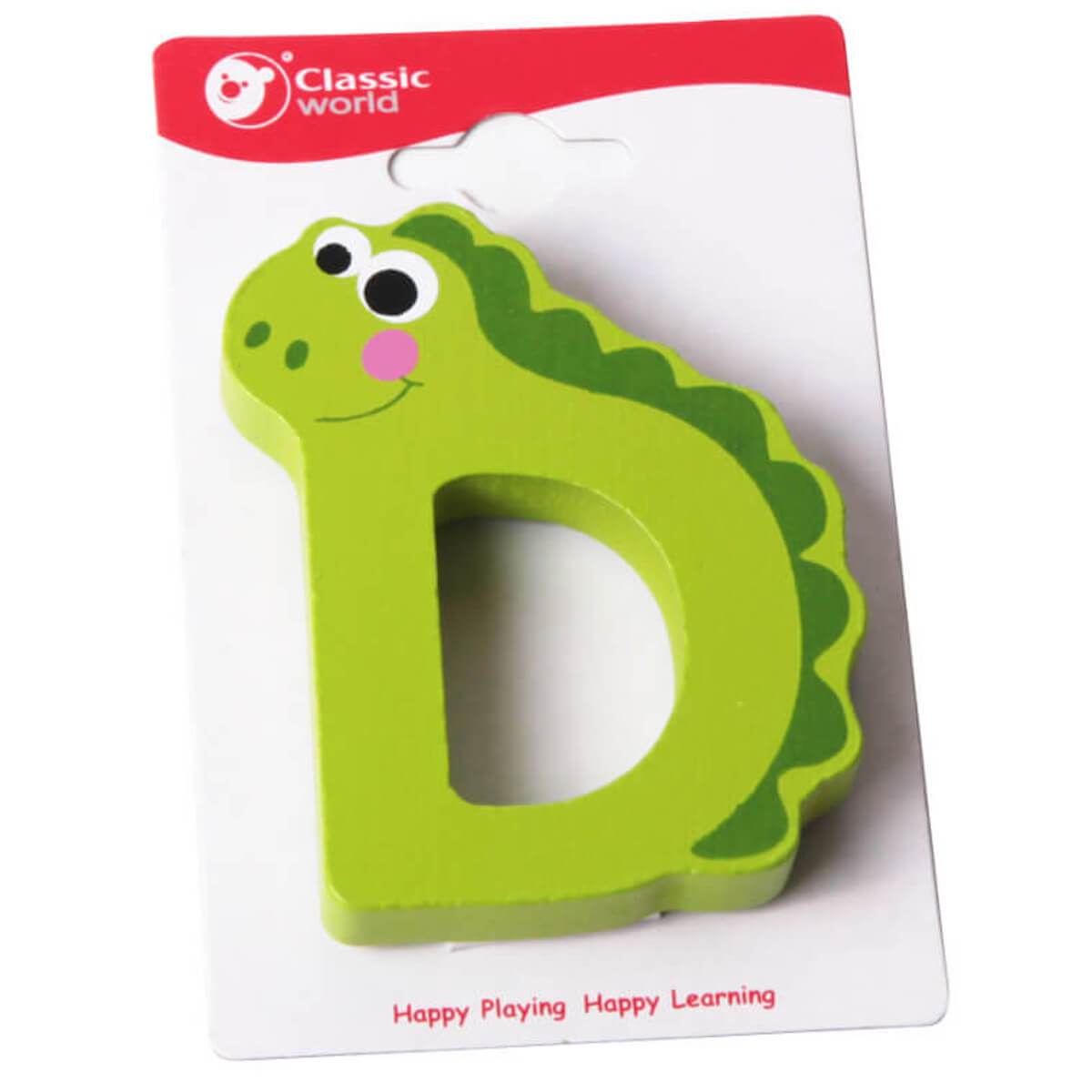 Letra de madera infantil D - Jungla Kids