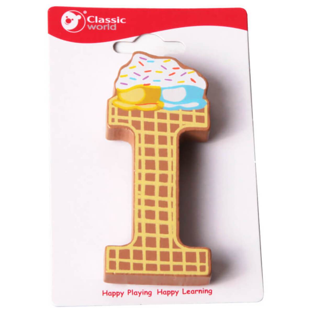 Letra de madera infantil I - Jungla Kids