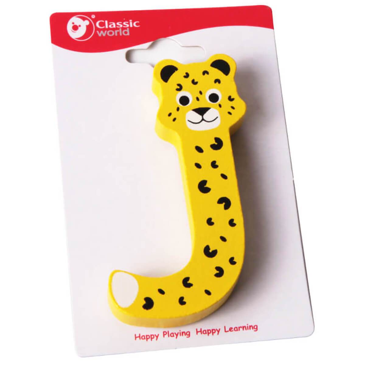 Letra de madera infantil J - Jungla Kids