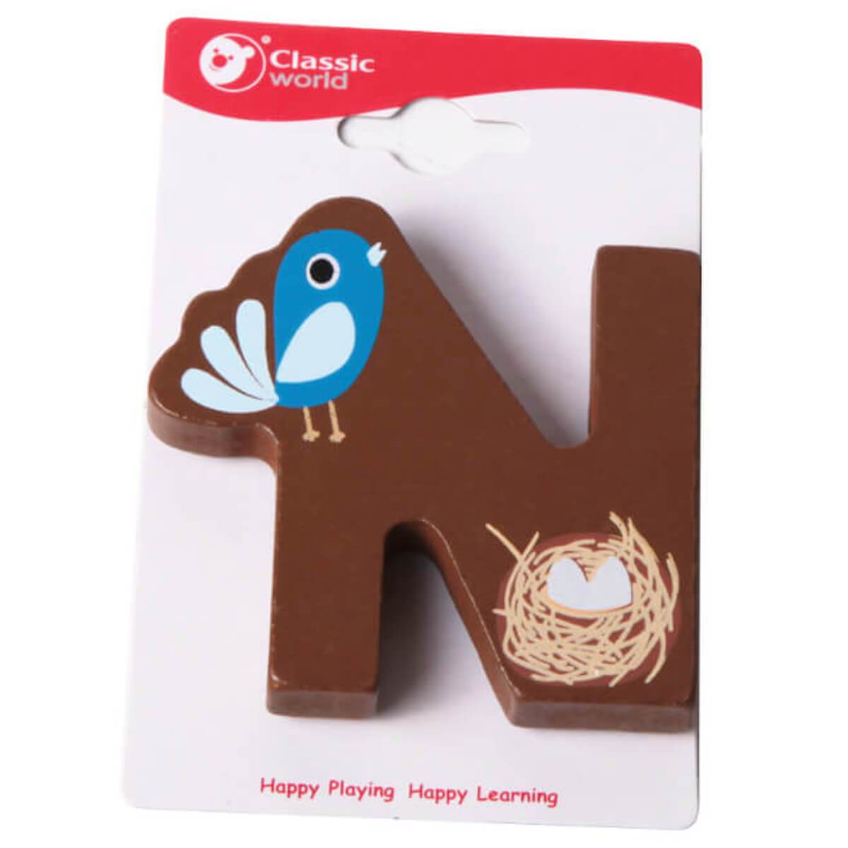 Letra de madera infantil N - Jungla Kids