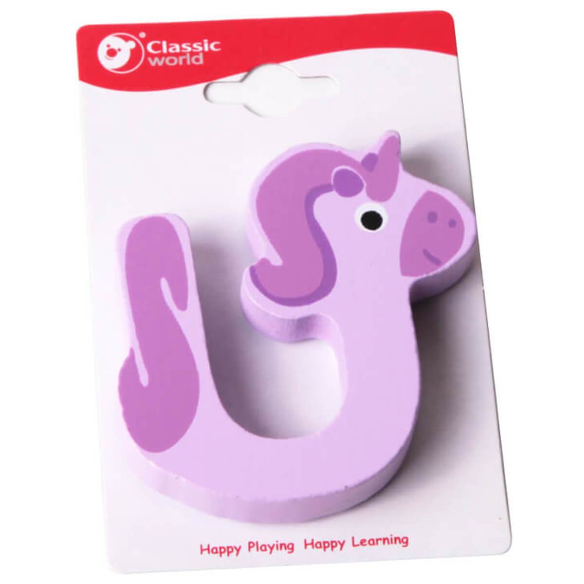 Letra de madera infantil U - Jungla Kids