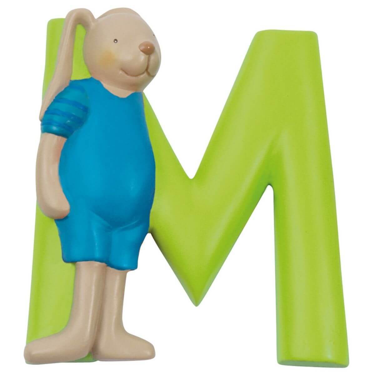 Letra infantil de resina M verde - Jungla Kids