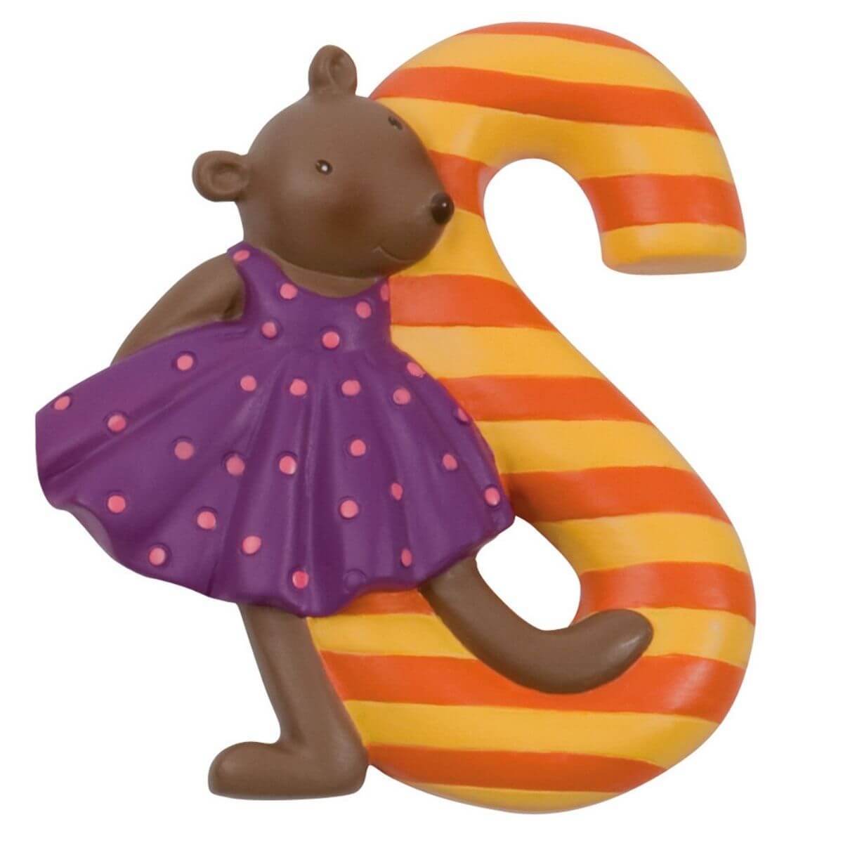 Letra infantil de resina S naranja - Jungla Kids