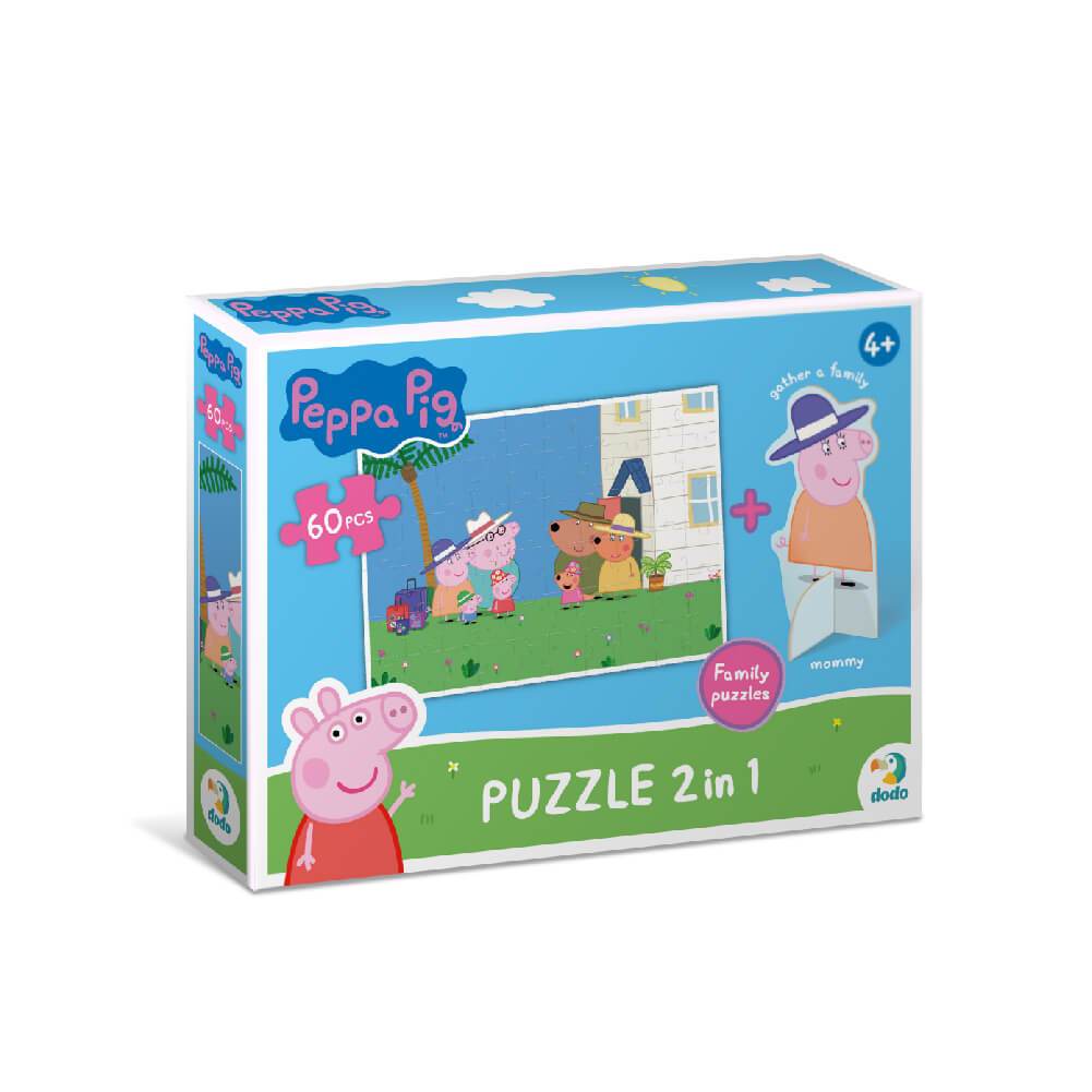 Puzzle Peppa Pig con figura de Mamá Pig (60 piezas) - Jungla Kids