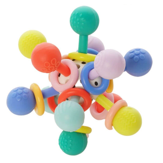 sonajero mordedor Atom Colorpop con bolas y anillas de colores Manhattan Toy
