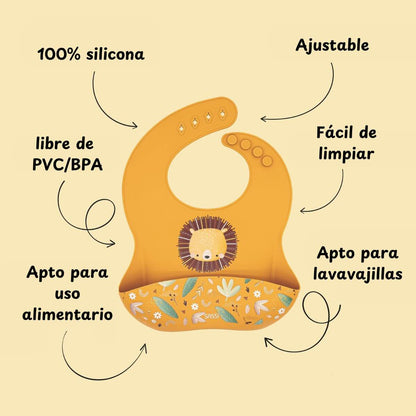 Babero de silicona León