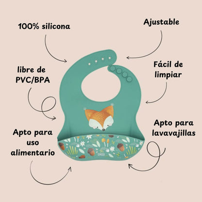 Babero de silicona - Crunchy el Zorro