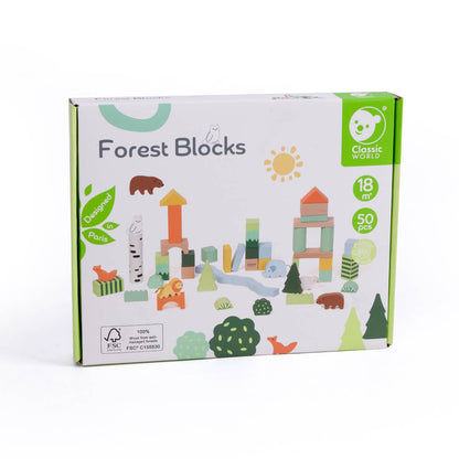 Set de bloques de construcción bosque Classic World 50 piezas con caja de cartón