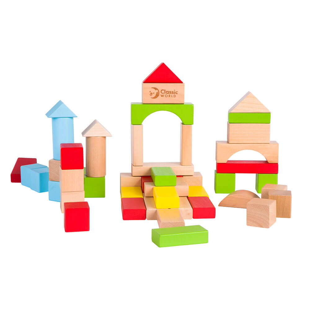 detalle bloques de madera de colores vivos Classic World