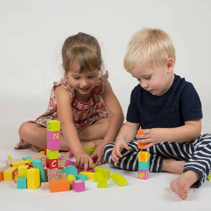juego de bloques infantil en madera para primeras construcciones
