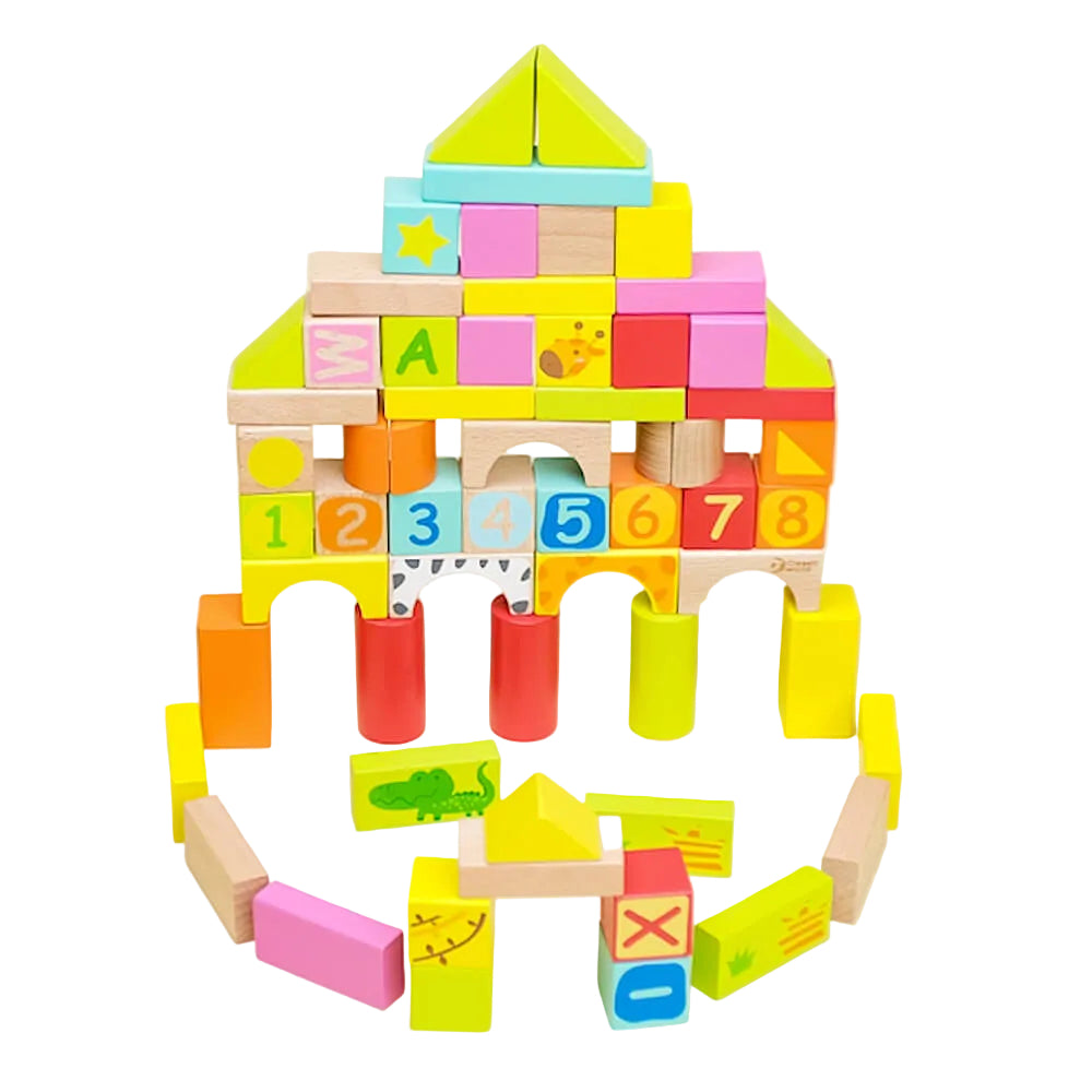 set de bloques de construcción con letras números y animales