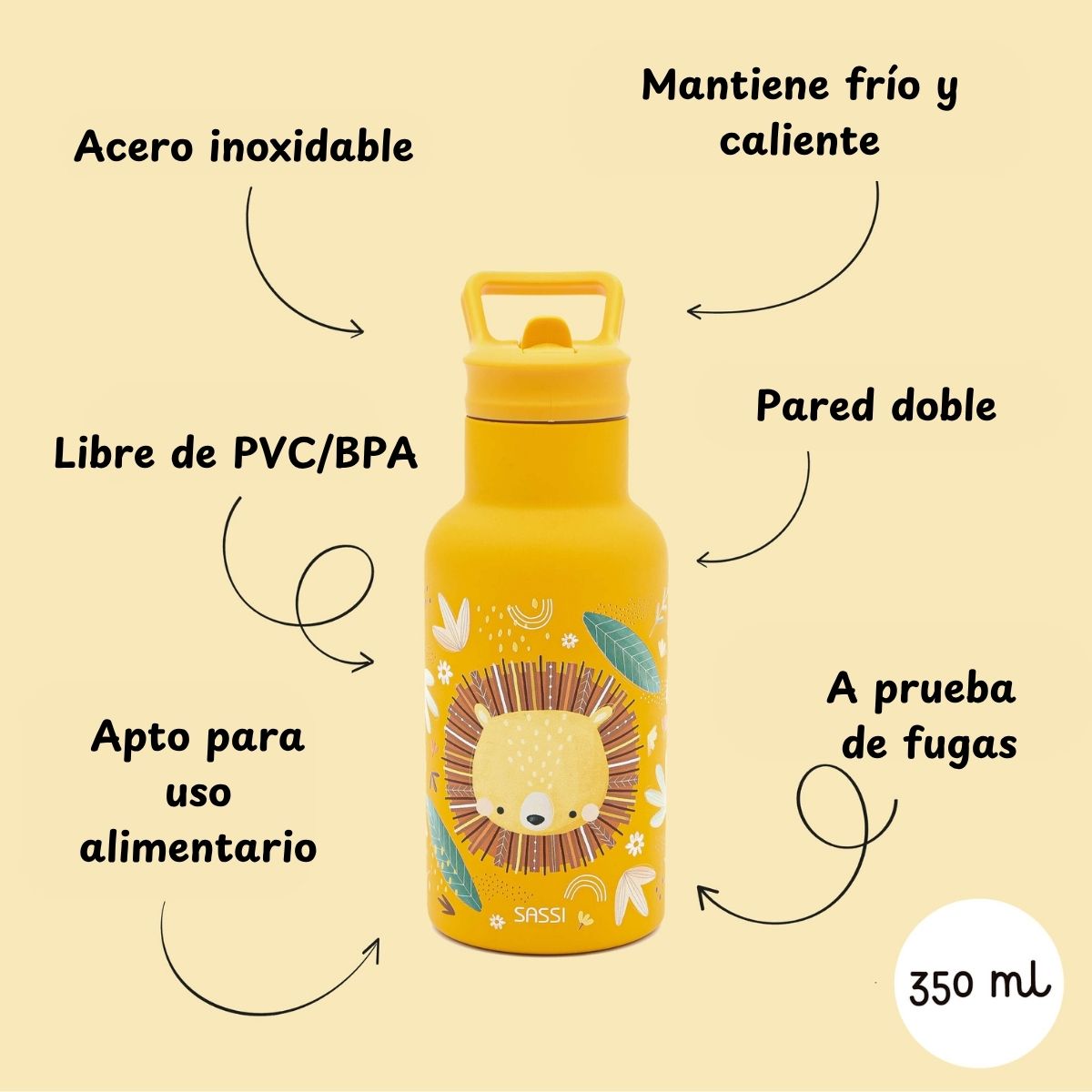 Botella térmica inox. 350ml - Chompy el León