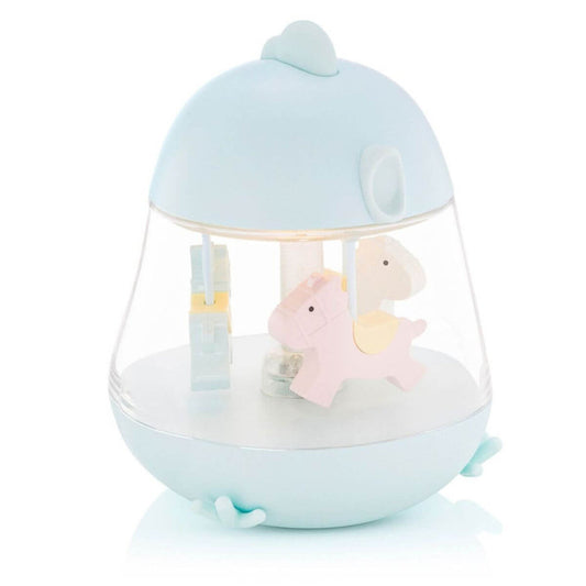 Caja de Música Carrusel Azul con lámpara