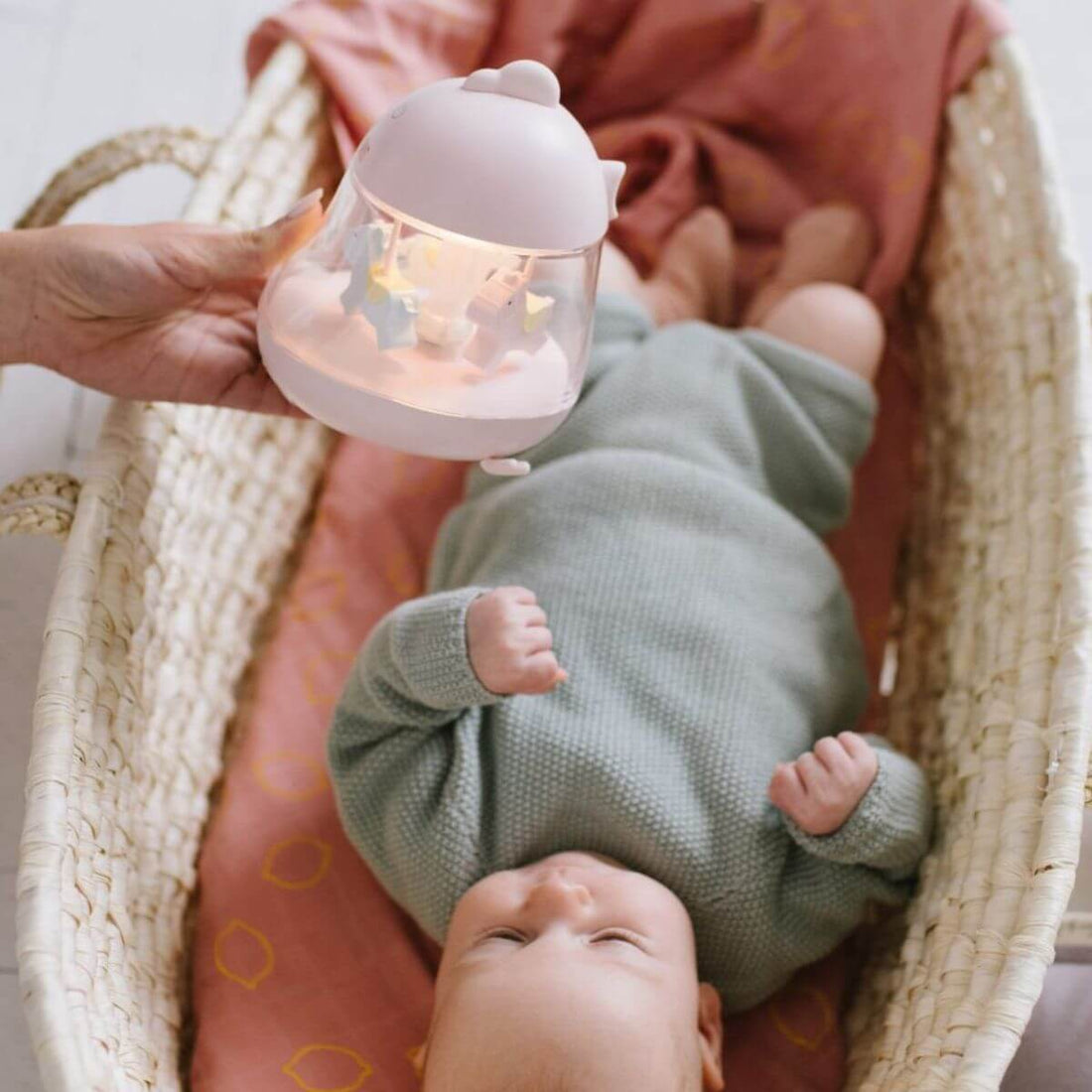 Caixa de música carrusel Rosa amb llum