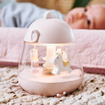 Caixa de música carrusel Rosa amb llum