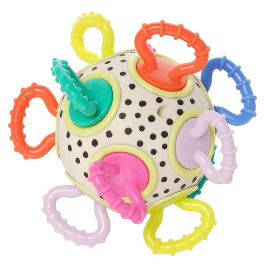 sonajero Click Clack Colorpop con asas giratorias de colores Manhattan Toy
