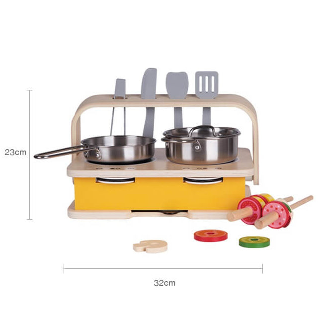 cocina y barbacoa de sobremesa de madera Classic World para niños a partir de 3 años