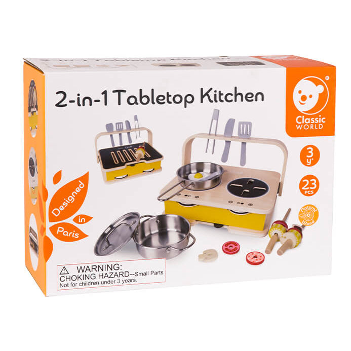 caja de la cocina de sobremesa 2 en 1 portátil Classic World