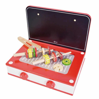 detalle barbacoa de la cocinita retro de madera Classic World