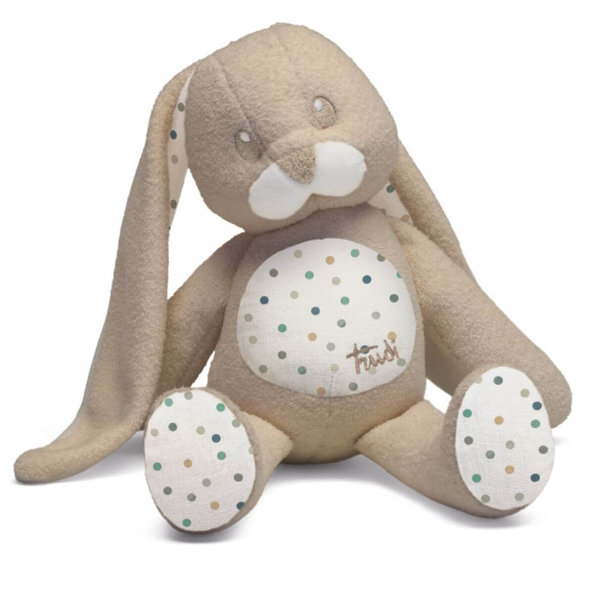 Conejo de peluche para bebés recién nacidos de la marca italiana Trudi, de color beige