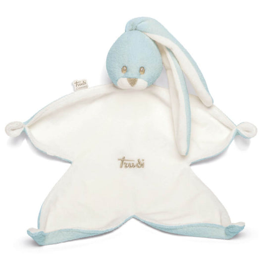 Doudou Conejo de color azul para bebés recién nacidos de la marca italiana Trudi