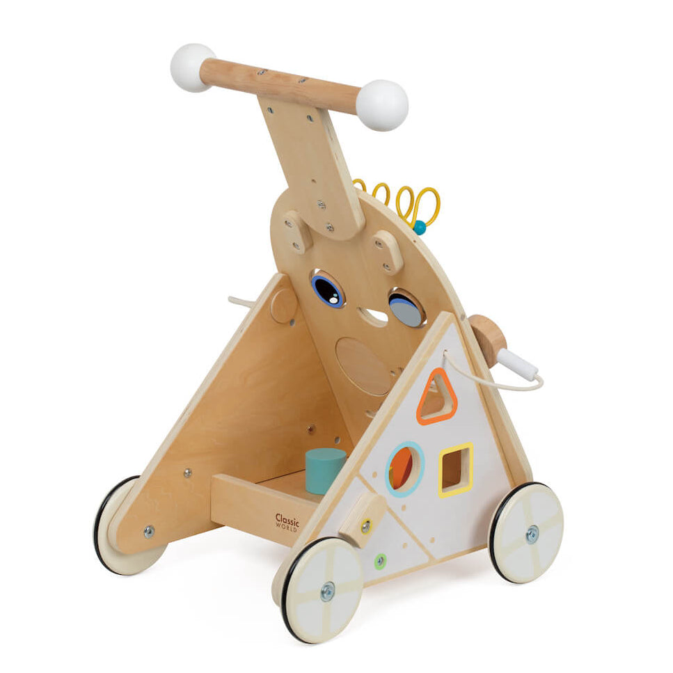 correpasillos con carrito trasero para llevar juguetes