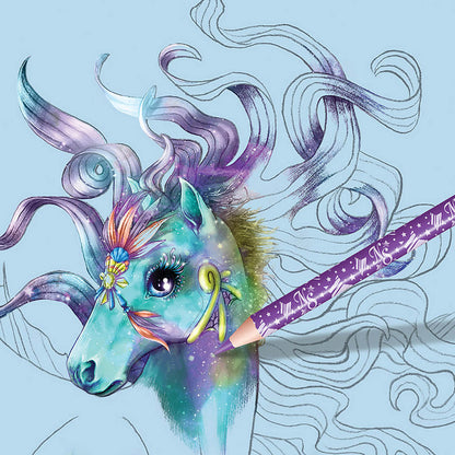 Dibujando con el cuaderno de bocetos creativos Caballos Místicos Nebulous Stars