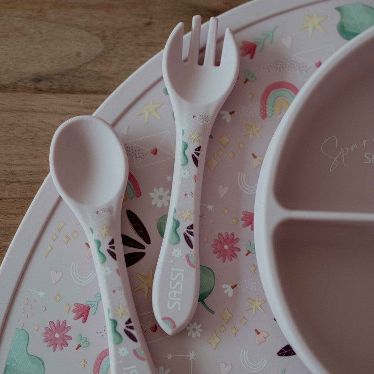 Cubiertos de silicona - Sparkly el Unicornio