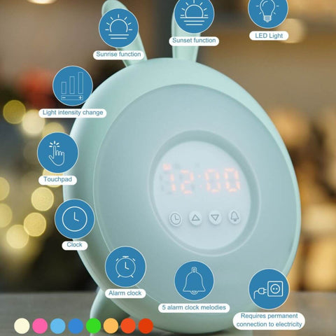 Despertador Lámpara Conejo Verde