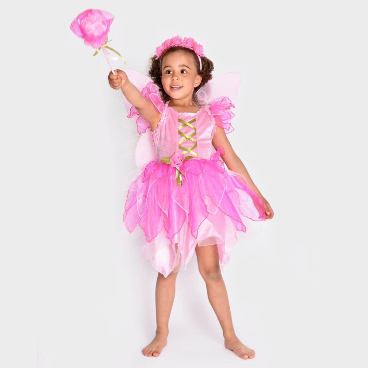 Disfressa Fada Rosa amb Ales, Diadema i Vareta