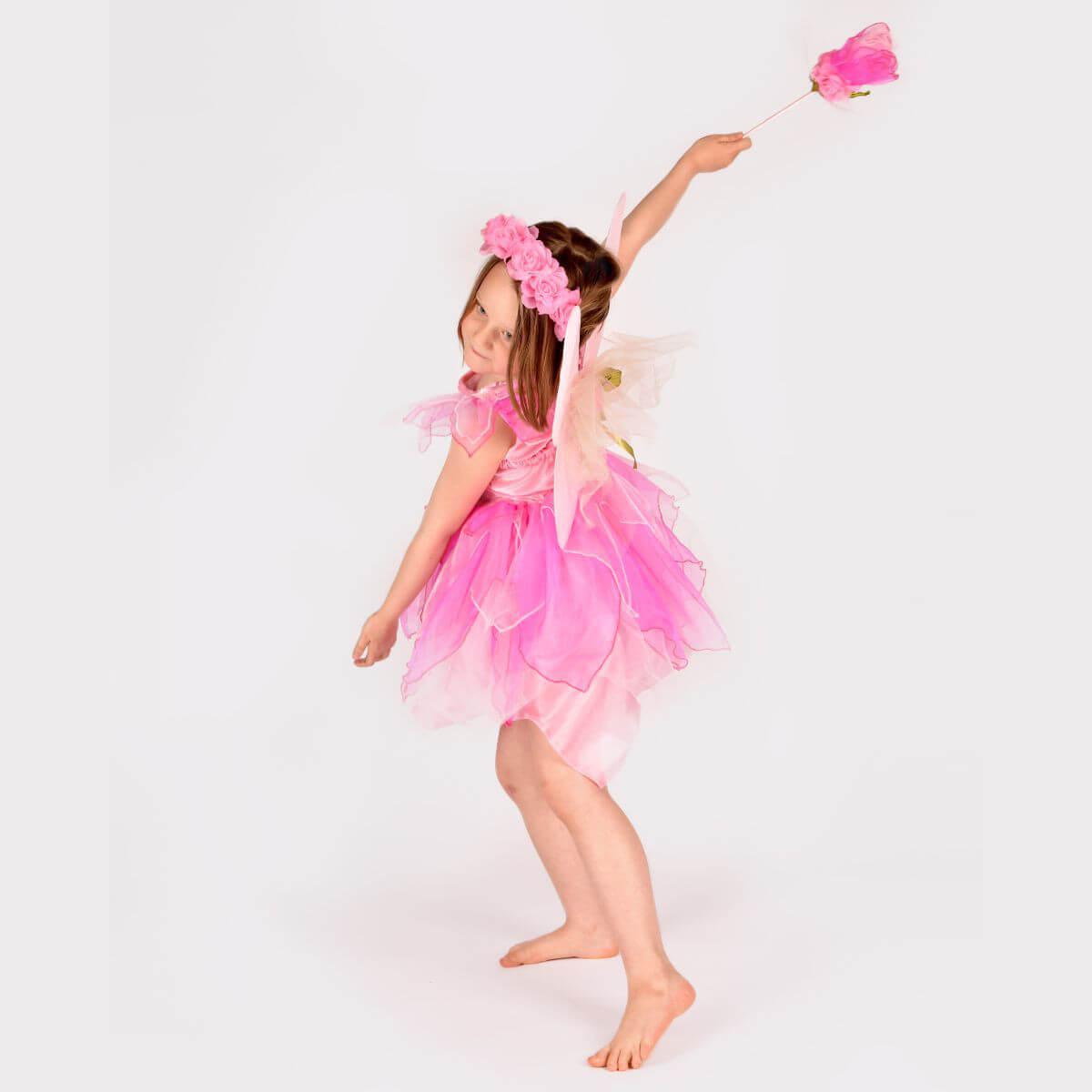 Disfressa Fada Rosa amb Ales, Diadema i Vareta