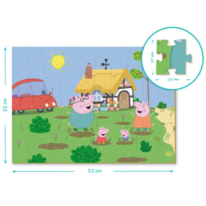 medidas del puzzle peppa pig para colorear saltando en el barro
