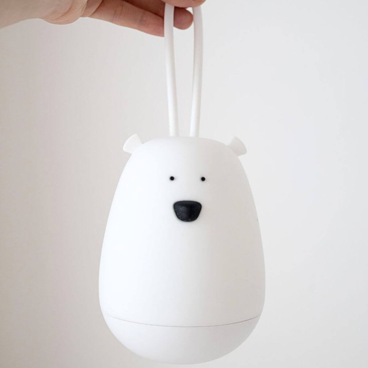 Lámpara de silicona Oso Blanco con colgador y control remoto