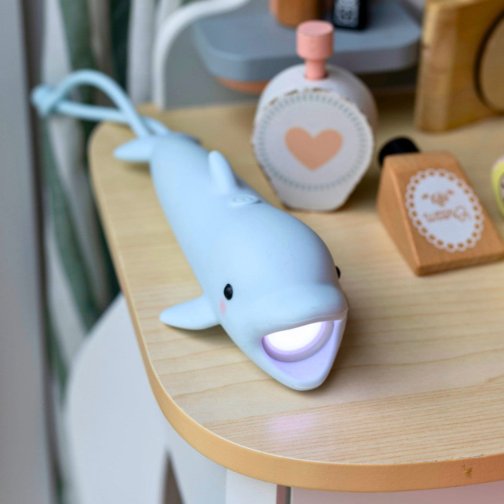 Linterna infantil de silicona Delfín Bubbly