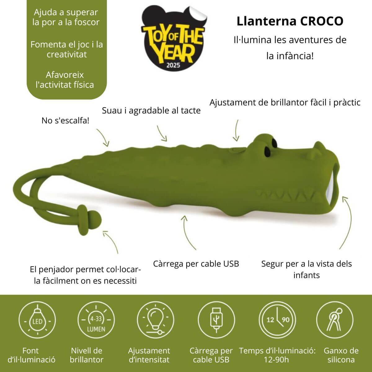 Linterna infantil de silicona Croco