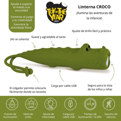 Linterna infantil de silicona Croco
