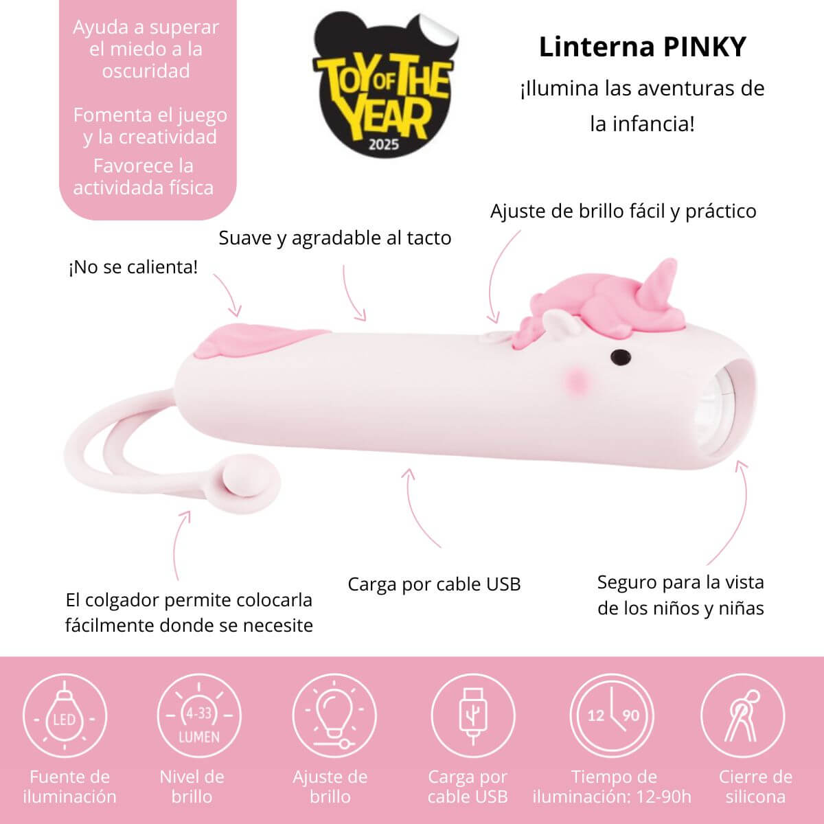 Llanterna de silicona Pinky