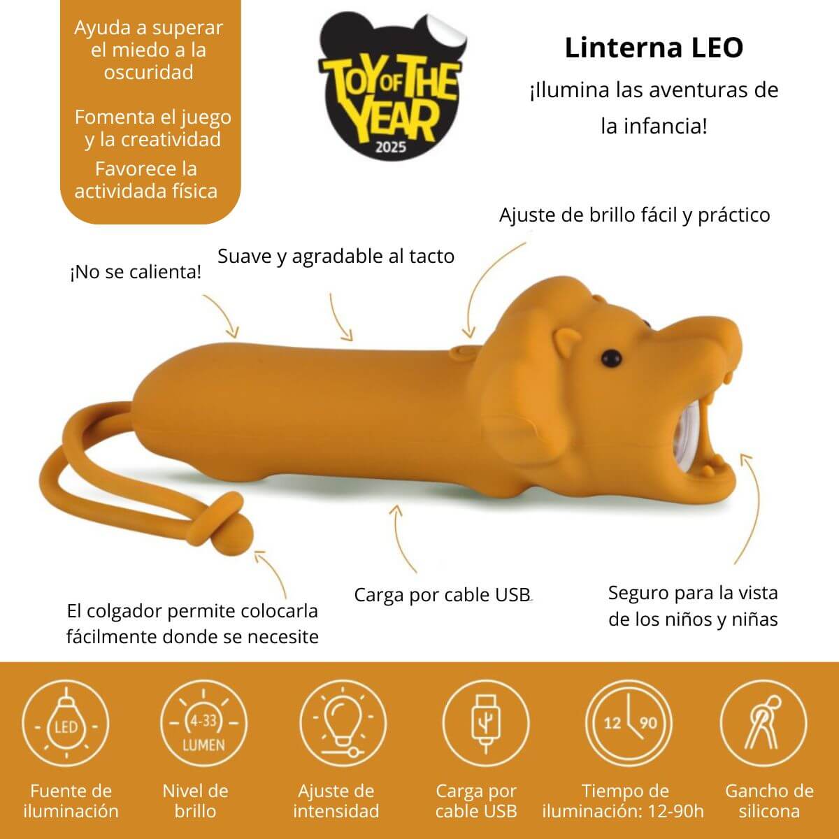 Linterna infantil de silicona Leo