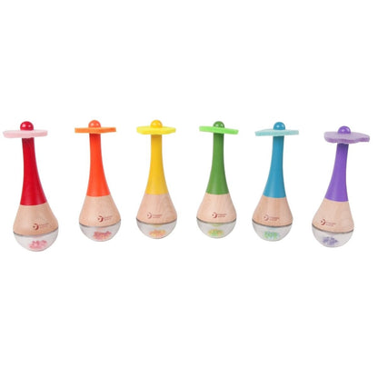 maraca de madera para bebés a partir de 10 meses con mango ergonómico