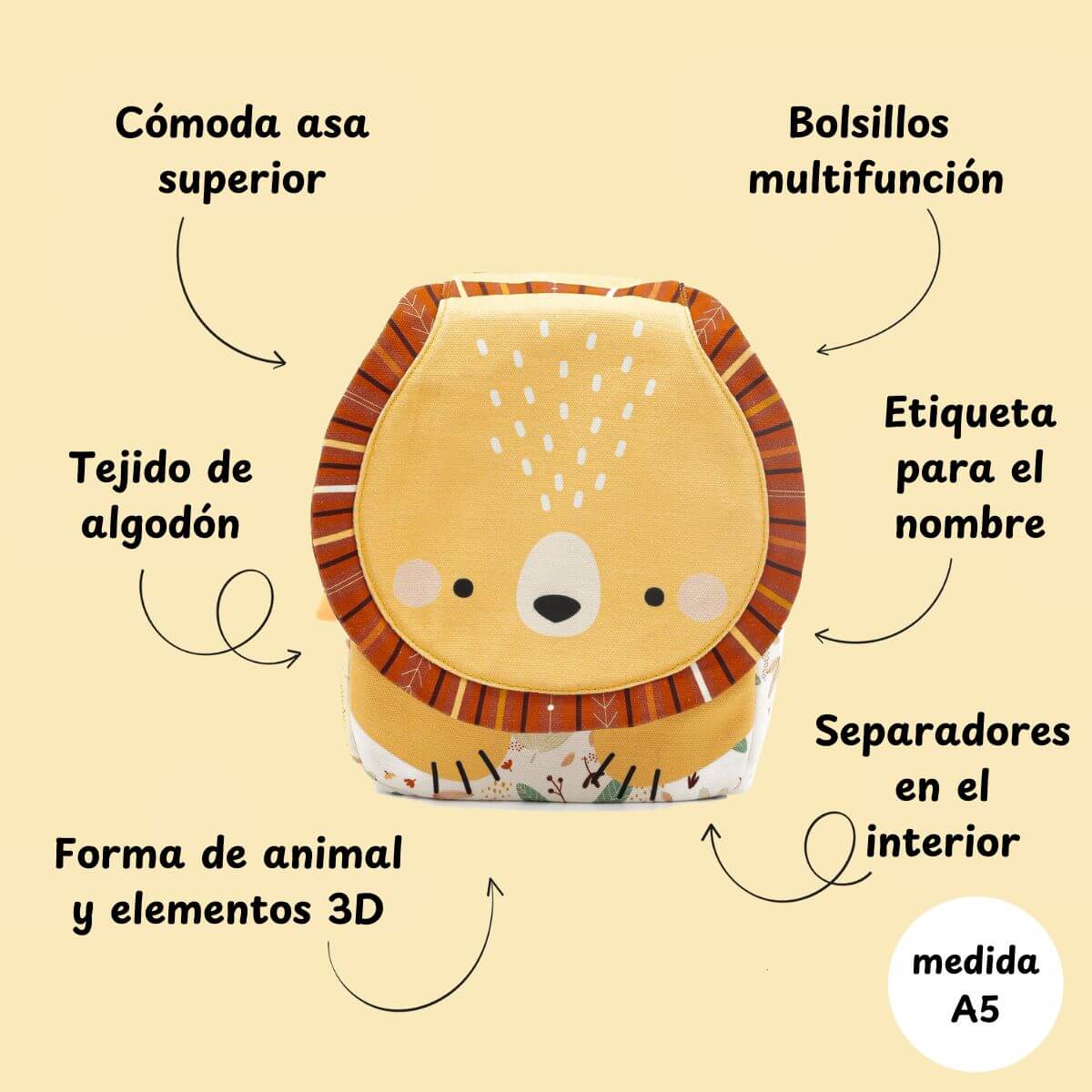 Mini Motxilla Infantil Lleó