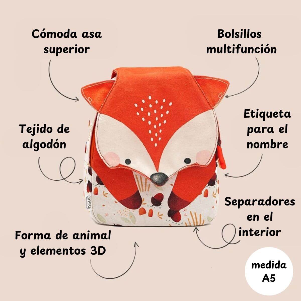 Mini Mochila Infantil - Crunchy el Zorro